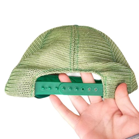 80s Green Obrien Steel Foam Trucker Hat Snapback Illinois Retro Hipster - Picture 7 of 12